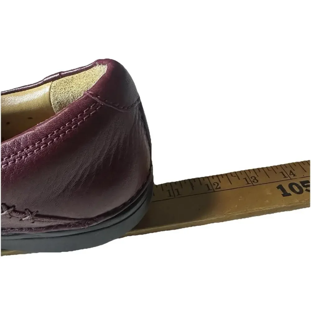 Clarks Unstructured UnLoop Red  Leather Slip On Lagenlook Comfort Sz 7.5 Womens - Picture 8 of 8